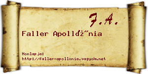 Faller Apollónia névjegykártya